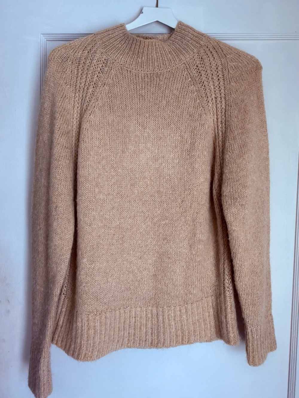 Ann Taylor Beige Cowl-Neck Knit Sweater